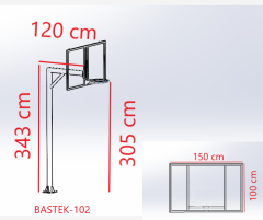 TEK DİREKLİ BASKETBOL POTASI (100*150)