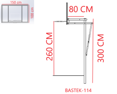 TEK DİREKLİ YÜKSEKLİK AYARLI BASKETBOL POTASI BASİC MODEL SABİT ÇEMBER DİJİTAL PANYA(100*150)