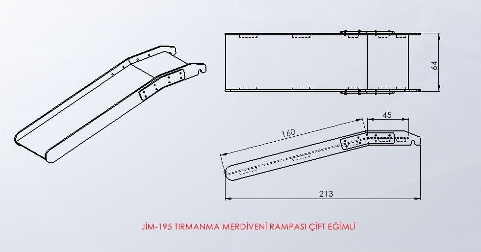 TIRMANMA MERDİVENİ RAMPASI ÇİFT EĞİMLİ