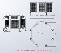 MMA KAFESİ 4.5M X 4.5M YÜKSEKLİK 50 CM